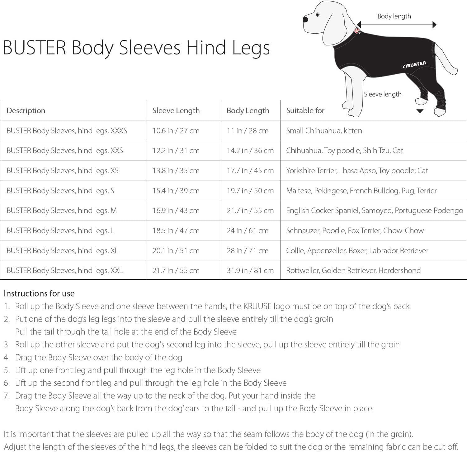 Buster Body Sleeve Hind Legs
