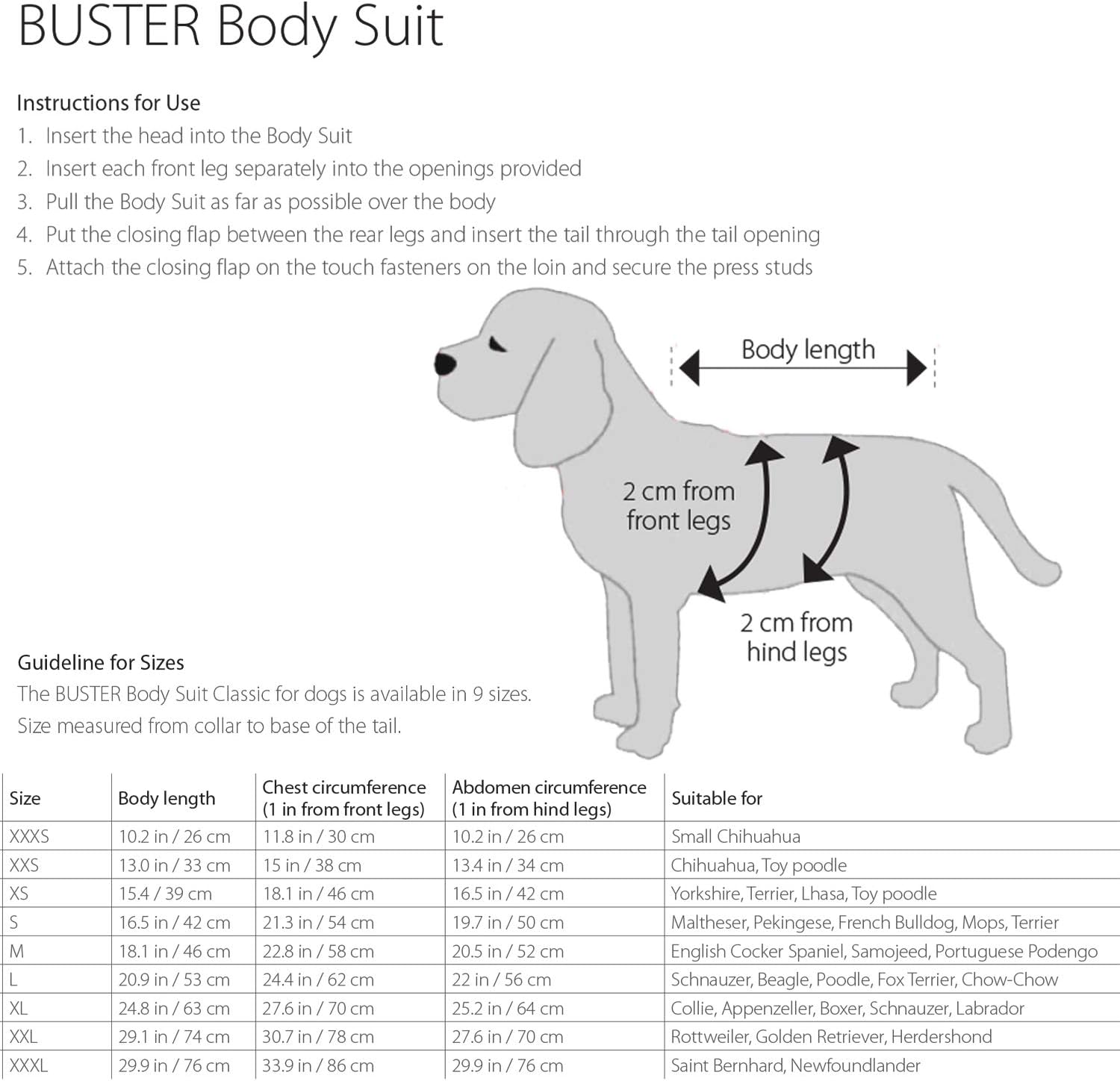 BUSTER Body Suit for Dogs